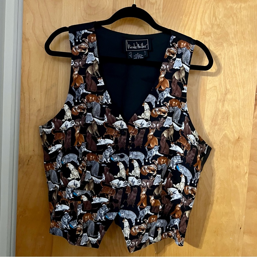 Nicole Miller silk cat vest